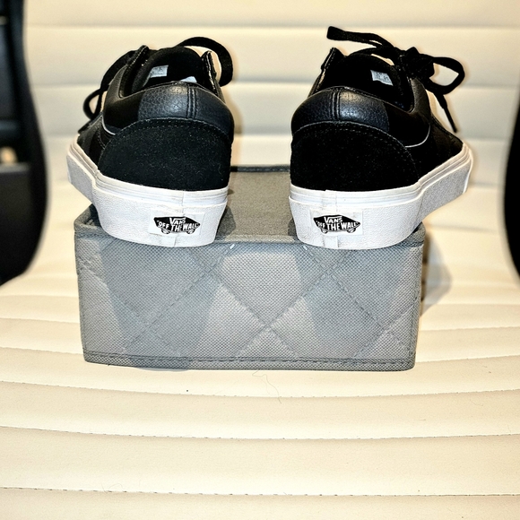 Vans Old Skool Leather Shoe Asphalt Black | Mens Sneakers - Picture 4 of 5